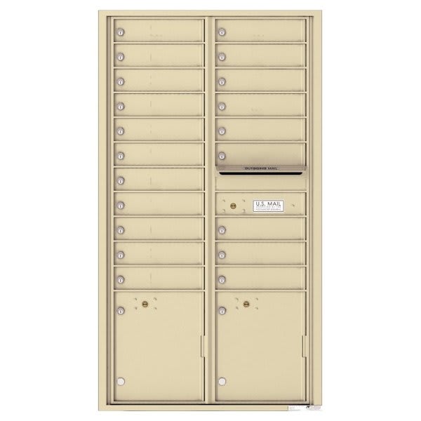 Florence Mfg Versatile 4c, Max Height Suite, 20 Mailboxes, 2 Parcel Lockers, 1 Outgoing Beige
