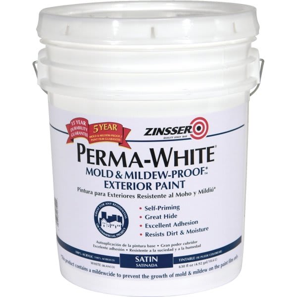 Zinsser 5 Gal Perma-White Mold & Mildew-Proof Interior Paint Satin White 1pk