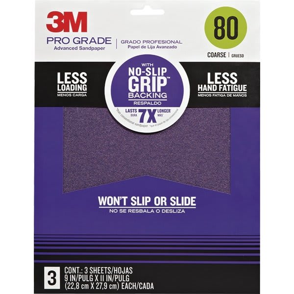 3m 9 X 11" Pro Grade Precision Faster Sanding Sheets, 80 Grit, Package Of 60