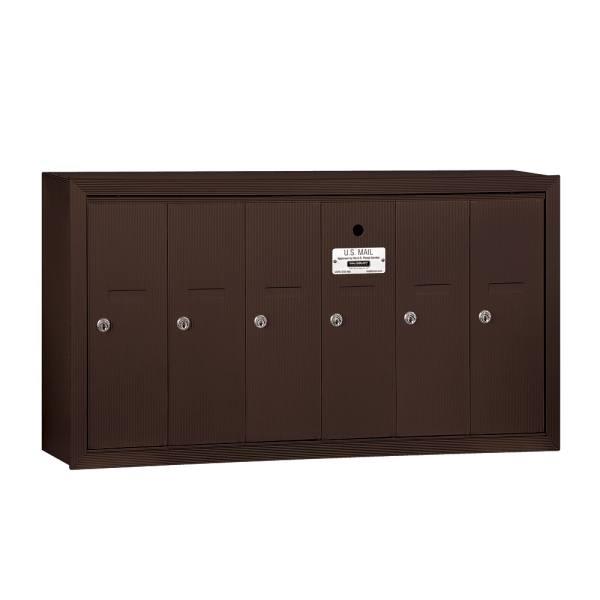 Salsbury Industries Bronze-Vertical Mailbox- Surface Mounted -6 Doors