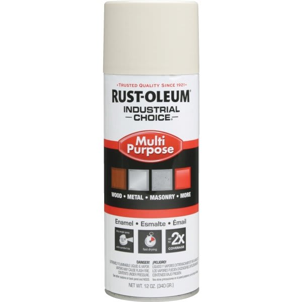 Rust-Oleum Industrial Choice Spray Paint, Antique White, 12 Oz, Package Of 6