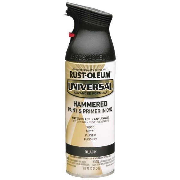 Rust-Oleum Black All Surface Hammered Spray Paint And Primer, Package Of 6