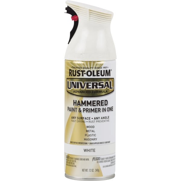 Rust-Oleum White All Surface Hammered Spray Paint And Primer, Package Of 6