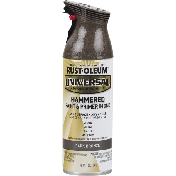 Rust-Oleum Dark Bronze All Surface Hammered Spray Paint And Primer, Package Of 6