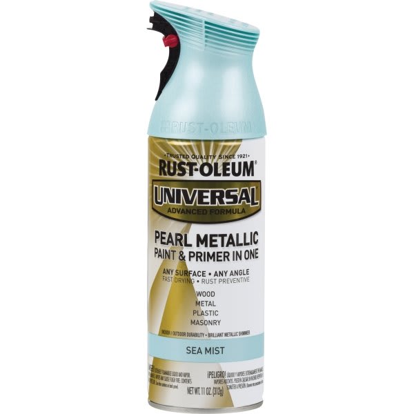 Rust-Oleum Pearl Sea Mist Metallic Spray Paint And Primer, Package Of 6