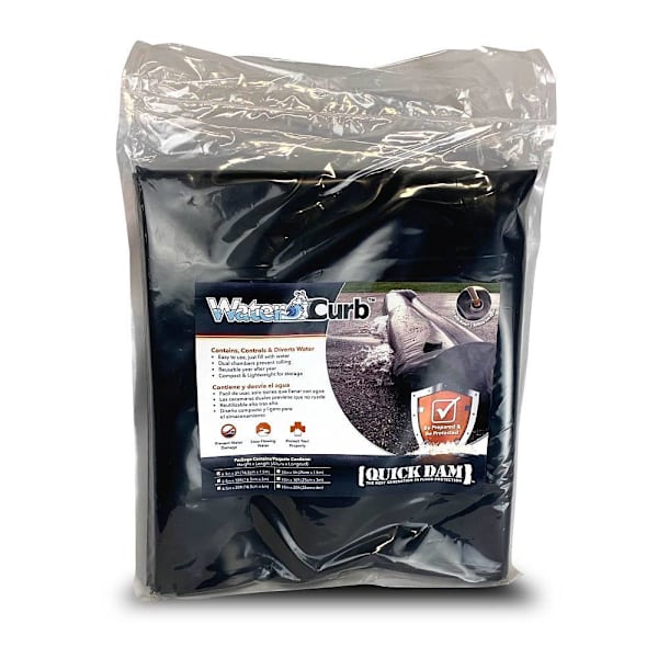 Quick dam Water Curb, 6.5"H X 5'L Water-Filled Flood Barrier