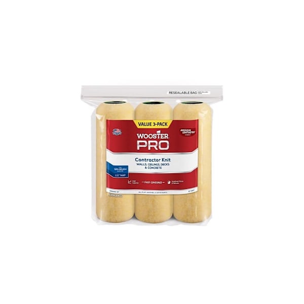 Wooster 9 X 1/2 In Amer Control Knit Roller Package Of 3