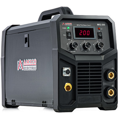MIG-200, 200-Amp MIG/MAG/Flux-cored/Lift-TIG/Stick Arc DC Inverter Welder, 115/230V Dual Voltage Welding, Compatible Spool Gun: SPG15250 MIG-200