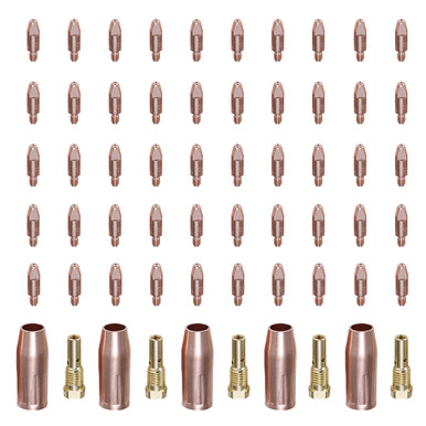 MIG045-60, MIG Welder Parts, 50-pcs .045" Tips, 5-pcs Nozzles, 5-pcs Diffusers for MTS-165/185/205, MIG-160/180/200, MIG-140GS MIG045-60