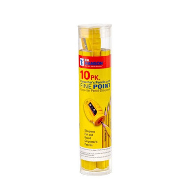 10 Carpenter Pencils With 1 Carpenter Pencil Sharpener 10214