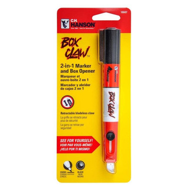 Box Claw-Box Opener/Black Permanent Marker Chisel Tip, Carded 10607
