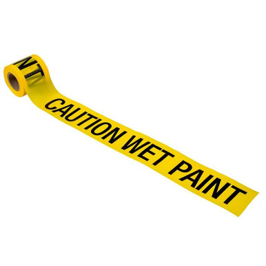 Barricade Tape-CAUTION WET PAINT 200'x3"x2Mil 15011