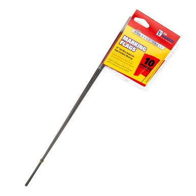 Stake Flags-15" Staff, 2-1/2"x3-1/2" Flag, Red Fluorescent10Pcs. 15065