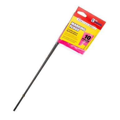 Stake Flags-15" Staff, 2-1/2"x3-1/2" Flag, Pink Fluorescent 10Pcs. 15066
