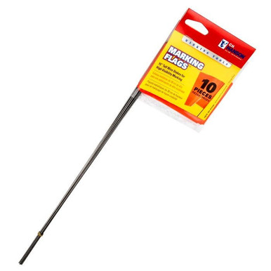 Stake Flags-15" Staff, 2-1/2"x3-1/2" Flag, Orange Fluorescent 10Pcs. 15275