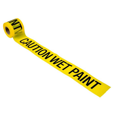 Barricade Tape-CAUTION WET PAINT 300'x3"x2Mil 16101