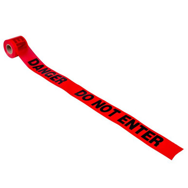 Barricade Tape-DANGER DO NOT ENTER 300'x3"x2Mil Red 16105