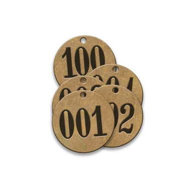 Tag-1-100 1" Round Brass 100pk 40001