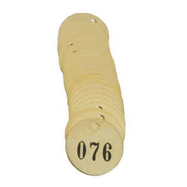 Tag-076-100 1" Round Brass 25pk 40006