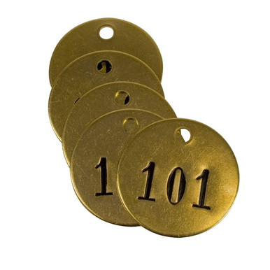 Tag-101-125 1" Round Brass 25pk 40007