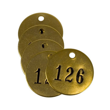 Tag-126-150 1-1/4" Round Brass 25pk 40018