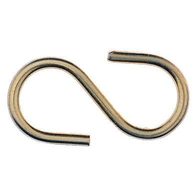 S-Hook-1-1/8" #3 Brass Plated 100pk 41001