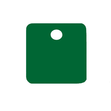 Tag-1-1/2" Square Anodized Aluminum Green 5pk 43104