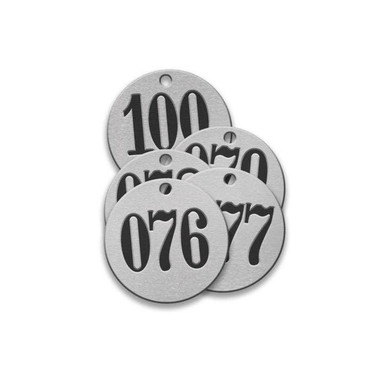 Tag-076-100 1-1/4" Round Aluminum 25pk 43227