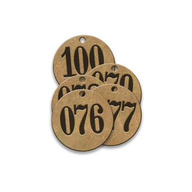 Tag-76-100 1" Round Brass 25pk 43236