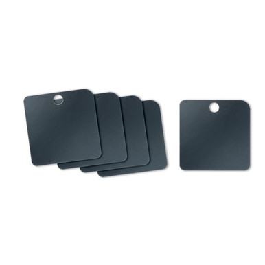 Tag-1-1/2" Square Anodized Aluminum Black 5pk 43409