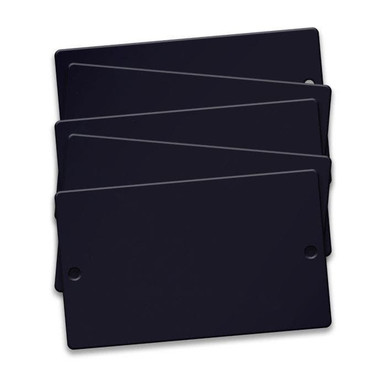 Tag-3"x5" Round Corners Anodized Aluminum Black 5pk 43412
