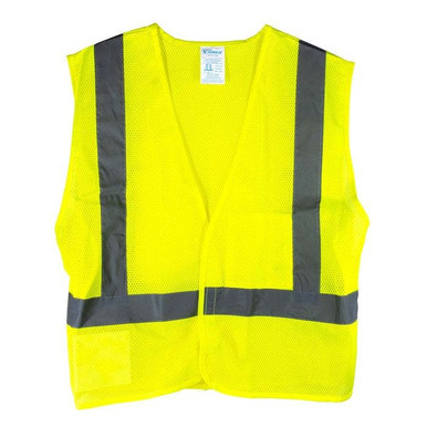 Safety Vest-Ansi CL2 Lime Fluorescent Reflectve Strips 55180