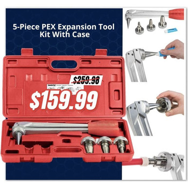 PEX Pipe Expansion Tool Kit w 1/2in 3/4in 1in 7200
