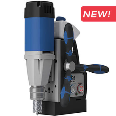 Magnetic Drill, Up to 1-3/8" dia. hole capacity, 460 RPM, 9 Amp, Internal cable routing, quick connect weldon tool holder Wt: 21.2 lbs. MAB 100 K