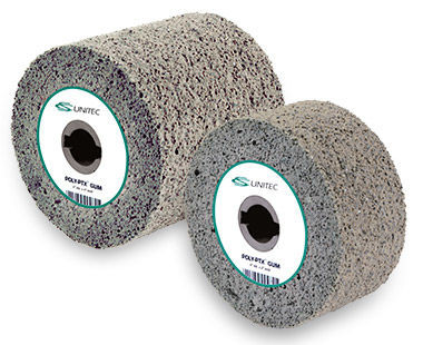 PTX GUM Wheel - soft rubber impregnated with silicon carbide abrasive grit - 2" x 4", 180 grit 45180