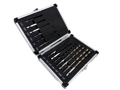 13 Piece Cobalt Quick Change Hex Shank Drill Bit Set 1/16" - 1/4" Plastic Case COHEX13-SET