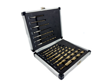 15 Piece Cobalt Quick Change Hex Shank Drill Bit Set 1/16" - 1/2" Plastic Case COHEX15-SET