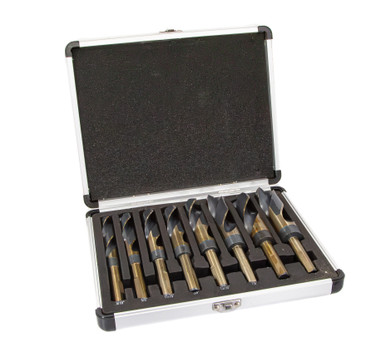 8 Piece HSS Contractor Drill Bit Set with Reduced 1/2" 3-Flat Shank, 9/16" - 1" KFD3F1008-SET