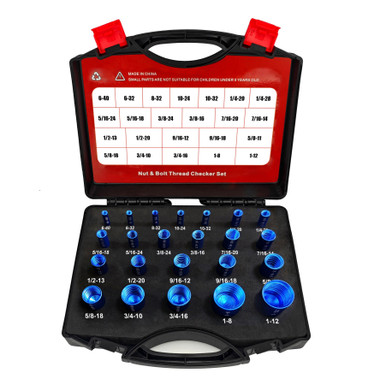 23-Piece SAE Nut and Bolt Thread Checker Standard Gauge Set (#6-32 to 1"-12) NBT23