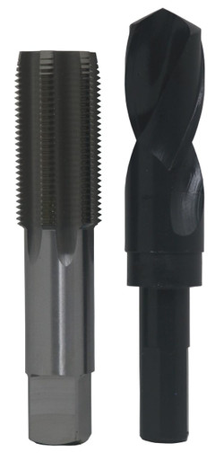 1-1/2"-12 HSS Plug Tap and 1-27/64" HSS 1/2" Shank Drill Bit POU1-1/2-12
