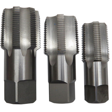 3 Piece Carbon Steel NPT Pipe Tap Set POUCSNPT3