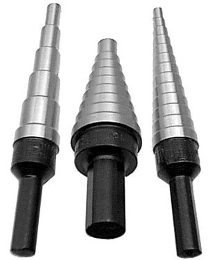 3 Piece Unibit HSS Step Drill Bit Set (Sizes #1 to #3) VACSET