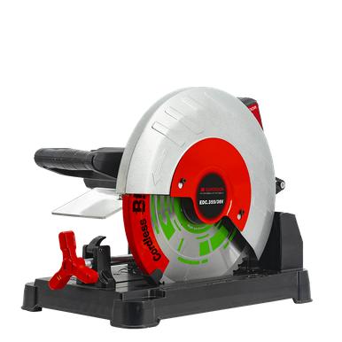 14" Cordless Dry Cut Off Metal Saw - Includes 2 x 9Ah Batteries and Charger + TCT 14" Blade EDC.355/36V