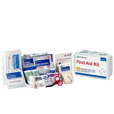 10 Person ANSI 2021 Class A, Metal First Aid Kit 91323