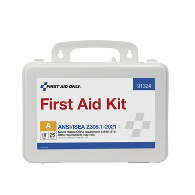 25 Person ANSI 2021 Class A, Plastic First Aid Kit 91324