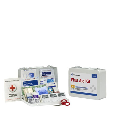 25 Person ANSI 2021 Class A, Metal First Aid Kit 91325