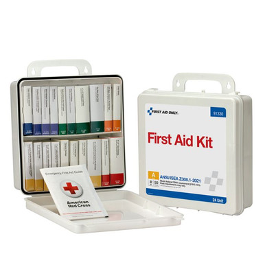 50 Person ANSI 2021 Class A, 24 Unit Plastic First Aid Kit 91330