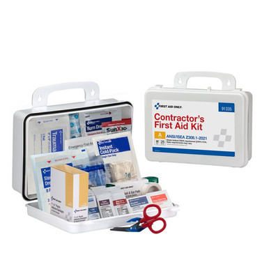 25 Person ANSI 2021 Class A, Contractor Plastic First Aid Kit 91335