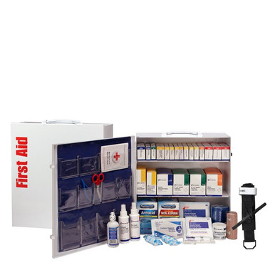 100 Person ANSI 2021 Class B, 3 Shelf First Aid Cabinet 91340