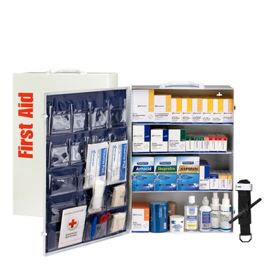 150 Person ANSI 2021 Class B, 4 Shelf First Aid Cabinet 91341